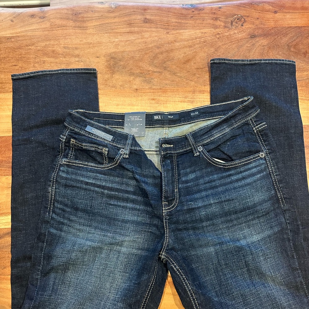 BKE Men's Deep Indigo Relaxed Jeans